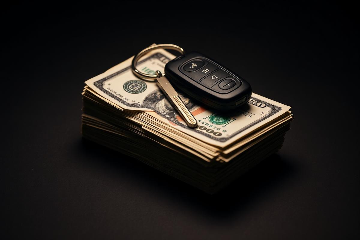 Cash payment and car keys